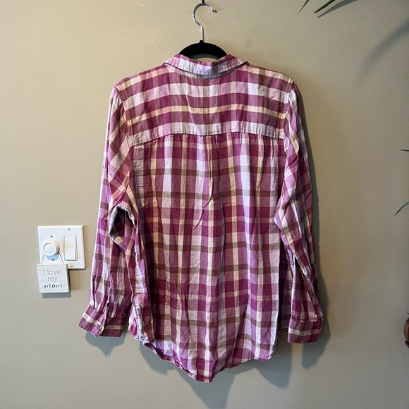 So Favourite Button-Down Shirt, Multi Purple Tones & Beige & Cream Plaid - Picture 8 of 10